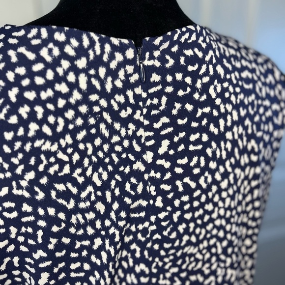 MICHAEL KORS  Size OX Border True Navy Leopard Print Stretch Jersey Dress - Picture 5 of 16